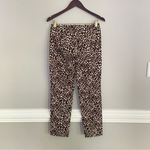 J. Crew Snowcat Leopard Print Slim Dress Pants Size 4 - Picture 3 of 5